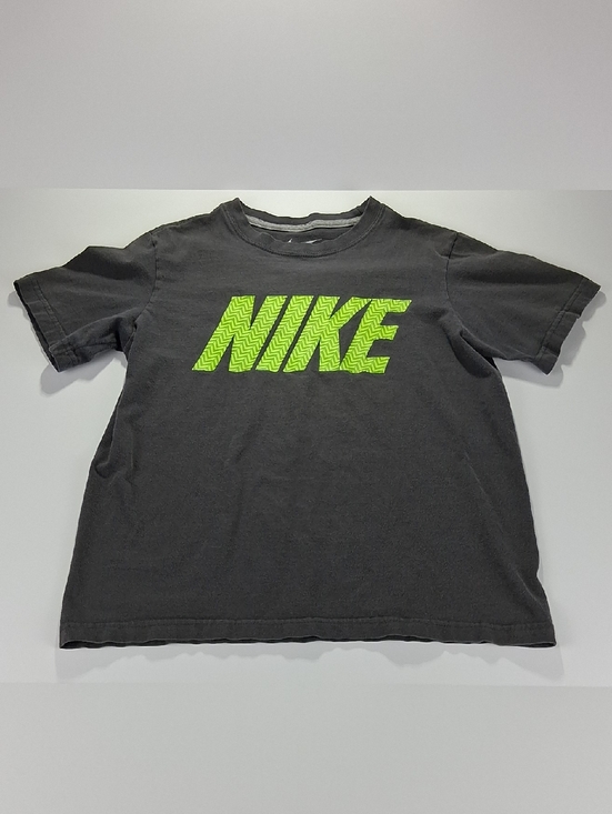 Nike Other - Boys Nike Short Sleeve T-Shirt Size Medium with Neon Green Logo Dark Grey